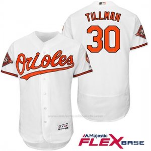 Camiseta Beisbol Hombre Baltimore Orioles 30 Chris Tillman Blanco 2017 Flex Base