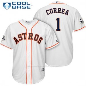 Camiseta Beisbol Hombre Houston Astros 2017 World Series Carlos Correa Blanco Cool Base