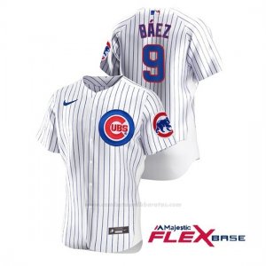 Camiseta Beisbol Hombre Chicago Cubs Javier Baez Autentico Nike Blanco