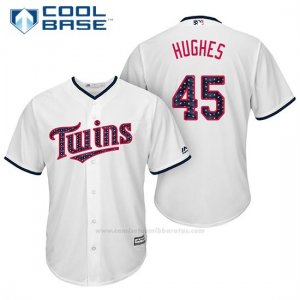 Camiseta Beisbol Hombre Minnesota Twins 2017 Estrellas y Rayas Phil Hughes Blanco Cool Base