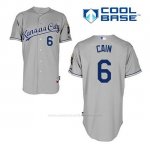 Camiseta Beisbol Hombre Kansas City Royals Lorenzo Cain 6 Gris Cool Base