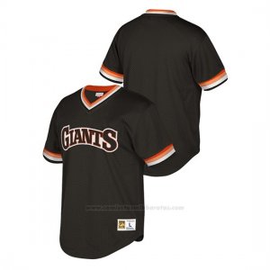 Camiseta Beisbol Hombre San Francisco Giants Cooperstown Collection Mesh Wordmark V-Neck Negro