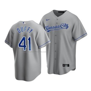 Camiseta Beisbol Hombre Kansas City Royals Danny Duffy Replica Cool Base Road Gris
