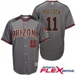 Camiseta Beisbol Hombre Arizona Diamondbacks 11 A.J. Pollock Gris Flex Base