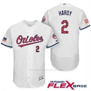 Camiseta Beisbol Hombre Baltimore Orioles 2017 Estrellas Y Rayas 2 J.j. Hardy Blanco Flex Base