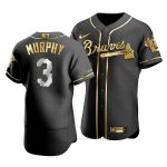Camiseta Beisbol Hombre Atlanta Braves Dale Murphy Golden Edition Autentico Negro Oro