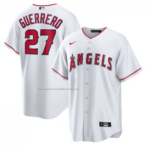 Camiseta Beisbol Hombre Los Angeles Angels Vladimir Guerrero Retired Primera Replica Blanco Camiseta Beisbol Hombre Los Angeles Angels Vladimir Guerrero Retired Primera Replica Blanco