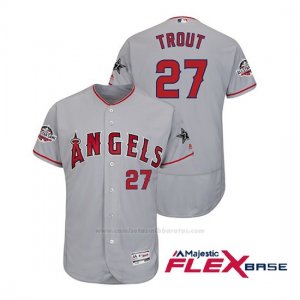 Camiseta Beisbol Hombre Los Angeles Angels Mike Trout 2018 All Star Game Flex Base Gris
