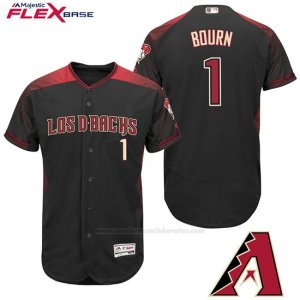 Camiseta Beisbol Hombre Arizona Diamondbacks 1 Michael Bourn Negro Hispanic Heritage Flex Base