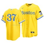 Camiseta Beisbol Hombre Boston Red Sox Nick Pivetta 2021 City Connect Replica Oro