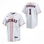Camiseta Beisbol Nino Houston Astros Carlos Correa Primera Replica Blanco