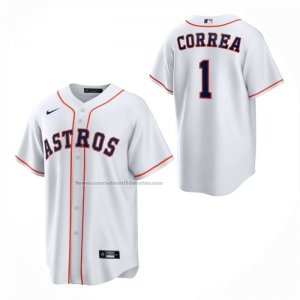 Camiseta Beisbol Nino Houston Astros Carlos Correa Primera Replica Blanco