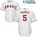 Camiseta Beisbol Hombre Los Angeles Angels 5 Albert Pujols Blanco Cool Base