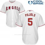 Camiseta Beisbol Hombre Los Angeles Angels 5 Albert Pujols Blanco Cool Base
