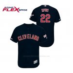 Camiseta Beisbol Hombre Cleveland Indians Jason Kipnis 150th Aniversario Patch 2019 All Star Game Flex Base Azul