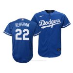 Camiseta Beisbol Nino Los Angeles Dodgers Clayton Kershaw Replica Alterno 2020 Azul