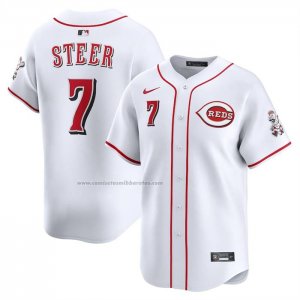 Camiseta Beisbol Hombre Cincinnati Reds Spencer Steer Alterno Limited Blanco