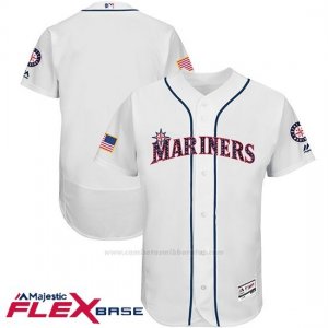 Camiseta Beisbol Hombre Seattle Mariners 2017 Estrellas y Rayas Blanco Flex Base