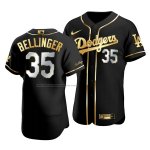 Camiseta Beisbol Hombre Los Angeles Dodgers Cody Bellinger Golden Edition Autentico Negro