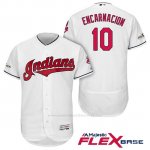 Camiseta Beisbol Hombre Cleveland Indians 2017 Postemporada Edwin Encarnacion Blanco Flex Base