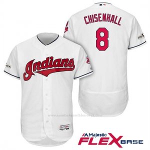 Camiseta Beisbol Hombre Cleveland Indians 2017 Postemporada Lonnie Chisenhall Blanco Flex Base