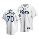Camiseta Beisbol Nino Tampa Bay Rays Nick Anderson 2020 Primera Replica Blanco