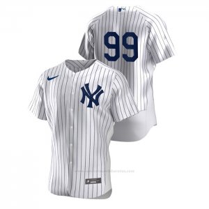 Camiseta Beisbol Hombre New York Yankees Aaron Judge Authentic Blanco