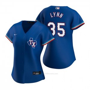 Camiseta Beisbol Mujer Texas Rangers Lance Lynn Replica Alterno Azul