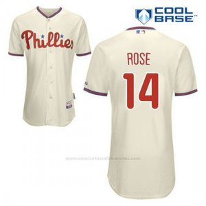 Camiseta Beisbol Hombre Philadelphia Phillies Pete Rose 14 Crema Alterno Cool Base