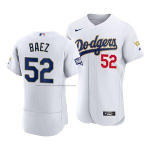 Camiseta Beisbol Hombre Los Angeles Dodgers Pedro Baez 2021 Gold Program Autentico Blanco Oro