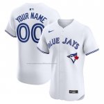 Camiseta Beisbol Hombre Toronto Blue Jays Primera Elite Personalizada Blanco