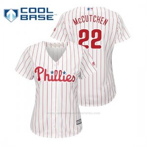 Camiseta Beisbol Mujer Philadelphia Phillies Andrew Mccutchen Cool Base Official Home Blanco