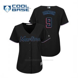 Camiseta Beisbol Mujer Miami Marlins Lewis Brinson Cool Base Majestic Alternato 2019 Negro