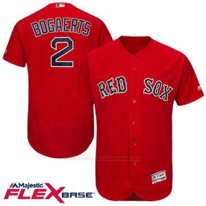 Camiseta Beisbol Hombre Boston Red Sox 2 Xander Bogaerts Rojo Flex Base Autentico Coleccion Jugador