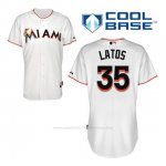 Camiseta Beisbol Hombre Miami Marlins Mat Latos 35 Blanco 1ª Cool Base