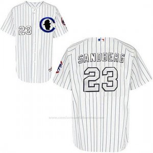 Camiseta Beisbol Hombre Chicago Cubs 23 Ryne Sandberg Sliver No 3 Blanco 1ª