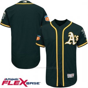 Camiseta Beisbol Hombre Oakland Athletics Blank Verde Flex Base Autentico Coleccion Entrenamiento de Primavera