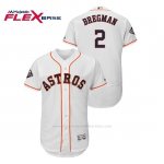 Camiseta Beisbol Hombre Houston Astros Alex Bregman 2019 World Series Bound Flex Base Blanco