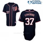 Camiseta Beisbol Hombre Washington Nationals Stephen Strasburg 37 Azul Azul Alterno Cool Base