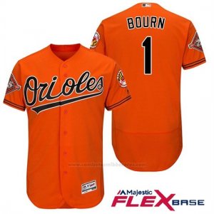 Camiseta Beisbol Hombre Baltimore Orioles 1 Michael Bourn Naranja 2017 Flex Base