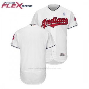 Camiseta Beisbol Hombre Cleveland Indians Blanco 2018 Dia del Padre Flex Base