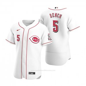 Camiseta Beisbol Hombre Cincinnati Reds Johnny Bench Autentico 2020 Primera Blanco