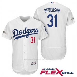 Camiseta Beisbol Hombre Los Angeles Dodgers 2017 Postemporada Joc Pederson Blanco Flex Base