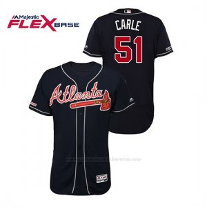 Camiseta Beisbol Hombre Atlanta Braves Shane Carle 150th Aniversario Patch Autentico Flex Base Azul