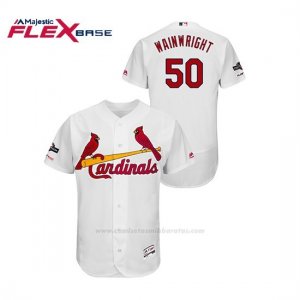 Camiseta Beisbol Hombre St. Louis Cardinals Adam Wainwright 2019 Postseason Flex Base Blanco