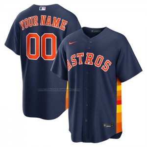 Camiseta Beisbol Hombre Houston Astros Alterno Replica Personalizada Azul