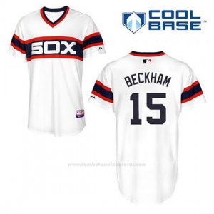 Camiseta Beisbol Hombre Chicago White Sox 15 Gordon Beckham Blanco Alterno Cool Base