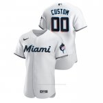 Camiseta Beisbol Hombre Miami Marlins Personalizada Authentic Blanco