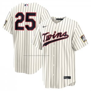 Camiseta Beisbol Hombre Minnesota Twins Byron Buxton 2026 Campo de los Suenos Stadium Crema