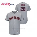 Camiseta Beisbol Hombre Cleveland Indians Corey Kluber 150th Aniversario Patch Flex Base Gris